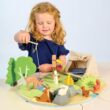 Tender Leaf Toys - Wildlife Camping Playset - Wooden Doll Sized Camping Set with Tent, Campfire, Fishing Rod & Accessories - Imaginative Play Set - Develop Storytelling & Fine Motor Skills - Age 3+