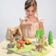 Tender Leaf Toys - Wildlife Camping Playset - Wooden Doll Sized Camping Set with Tent, Campfire, Fishing Rod & Accessories - Imaginative Play Set - Develop Storytelling & Fine Motor Skills - Age 3+