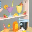 Tender Leaf Toys - Drinks Trolley - Colorful Wooden Mocktail Bar Play Set on Wheels - Interactive Stand with 27 Accessories for Boys and Girls - Encourages Imaginative Play and Social Skills - Age 3+