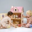 Tender Leaf Toys - Foxtail Villa - Beautiful Mid-Sized Wooden Town-Style Doll House with Starter Furniture Set - Miniature Play - Encourages Role-Play and Story Invention in Boys and Girls - Age 3+