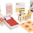 Tender Leaf Toys - Foxtail Villa - Beautiful Mid-Sized Wooden Town-Style Doll House with Starter Furniture Set - Miniature Play - Encourages Role-Play and Story Invention in Boys and Girls - Age 3+
