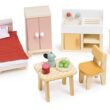 Tender Leaf Toys - Foxtail Villa - Beautiful Mid-Sized Wooden Town-Style Doll House with Starter Furniture Set - Miniature Play - Encourages Role-Play and Story Invention in Boys and Girls - Age 3+