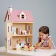 Tender Leaf Toys - Foxtail Villa - Beautiful Mid-Sized Wooden Town-Style Doll House with Starter Furniture Set - Miniature Play - Encourages Role-Play and Story Invention in Boys and Girls - Age 3+