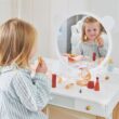 Tender Leaf Toys - Forest Dressing Table - Stunning Wooden Dressing Table and Stool Set - Storage Galore with Large Mirror for Boys and Girls, Enhances Creative Play - Age 3+