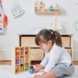 Tender Leaf Toys - Bunny Storage Unit - Wooden Toy Storage Organizer with 4 Baskets Drawers for Kids - Toys and Books in Playroom, Nursery or Children's Room - Age 3 +