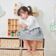 Tender Leaf Toys - Bunny Storage Unit - Wooden Toy Storage Organizer with 4 Baskets Drawers for Kids - Toys and Books in Playroom, Nursery or Children's Room - Age 3 +