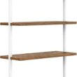 Nathan James Theo 6-Shelf Tall Bookcase, Wall Mount Bookshelf with Natural Wood Finish and Industrial Metal Frame, Rustic Oak/White