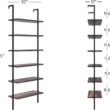 Nathan James Theo 6-Shelf Tall Bookcase, Wall Mount Bookshelf with Natural Wood Finish and Industrial Metal Frame, Nutmeg/Matte Black