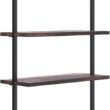 Nathan James Theo 6-Shelf Tall Bookcase, Wall Mount Bookshelf with Natural Wood Finish and Industrial Metal Frame, Nutmeg/Matte Black