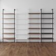 Nathan James Theo 6-Shelf Tall Bookcase, Wall Mount Bookshelf with Natural Wood Finish and Industrial Metal Frame, Nutmeg/Matte Black