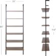 Nathan James Theo 6-Shelf Tall Bookcase, Wall Mount Bookshelf with Reclaimed Wood and Industrial Metal Frame, Oak/Black
