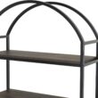 Nathan James Haven Etagere Bookshelf, 5-Shelf Bookcase in Nutmeg Wood and Black Metal Frame with Arch Top and Open Shelves, Nutmeg/Black