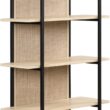 Nathan James Amara Bohemian 5-Shelf Etagere Bookcase, Rattan Open Bookshelf with Arch Top, Light Oak/Matte Black