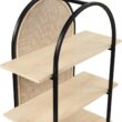 Nathan James Amara Bohemian 5-Shelf Etagere Bookcase, Rattan Open Bookshelf with Arch Top, Light Oak/Matte Black