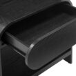 Nathan James Iris Mid-Century Modern Nightstand with Drawer, End Table with Storage for Bedroom or Living Room with Rounded Silhouette, Black Oak