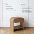 Nathan James Iris Mid-Century Modern Nightstand with Drawer, Wooden Bedside Table for Bedroom or Living Room with Rounded Silhouette