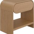 Nathan James Iris Mid-Century Modern Nightstand with Drawer, Wooden Bedside Table for Bedroom or Living Room with Rounded Silhouette