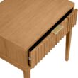 Nathan James Jasper Mid-Century Modern Nighstand, Side Table with Storage and Fluted Drawer Doors with Brass Handles, Natural Brown