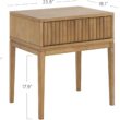 Nathan James Boho Jasper Wood Nightstand with Drawer, Fluted Side Table or End Table with Storage, Light Brown