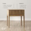 Nathan James Boho Jasper Wood Nightstand with Drawer, Fluted Side Table or End Table with Storage, Light Brown