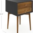 Nathan James Harper Modern Nightstand Side Accent or End Table with Storage Drawer, 1, Black/Brown