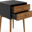 Nathan James Harper Modern Nightstand Side Accent or End Table with Storage Drawer, 1, Black/Brown