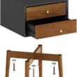 Nathan James Harper Modern Nightstand Side Accent or End Table with Storage Drawer, 1, Black/Brown