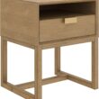 Nathan James Luke Modern Nightstand Side Accent or End Table with Storage Drawer, 1, Light Brown