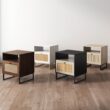 Nathan James Mina Boho Nightstand, Small Nightstand, Rattan End Table with Storage, Walnut Side Table with Rattan Accent
