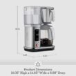 Breville Luxe Drip Coffee Machine, Brushed Stainless Steel, 60 Fluid Ounces Capacity, Glass Carafe, BDC415BSS