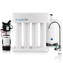 AQUASURE Premier 4-stage Membrane Reverse Osmosis Filtration Under Sink Water Filtration System with Chrome Faucet