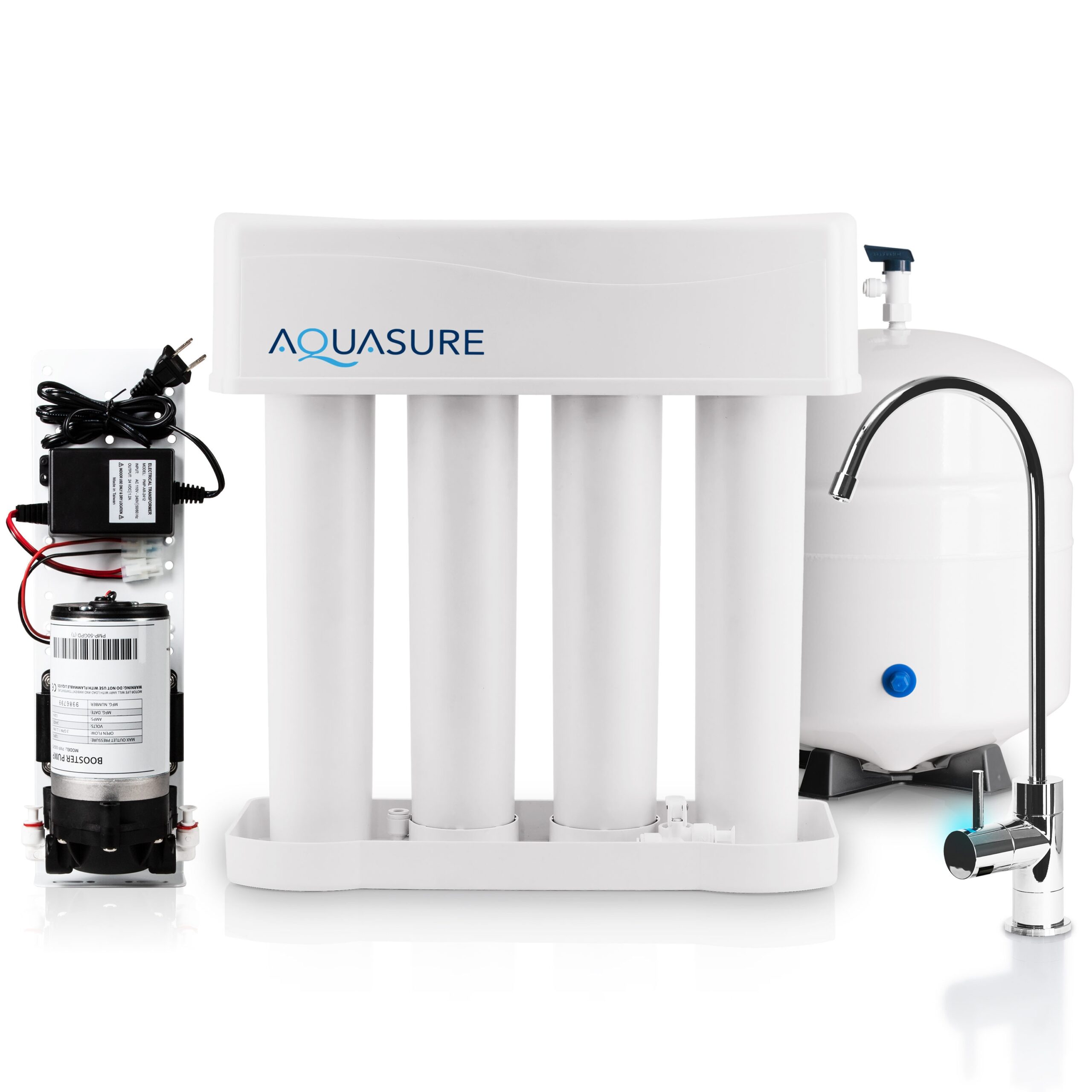 AQUASURE Premier 4-stage Membrane Reverse Osmosis Filtration Under Sink Water Filtration System with Chrome Faucet AQUASURE Premier 4-stage Membrane Reverse Osmosis Filtration Under Sink Water Filtration System with Chrome Faucet