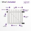 WamBam Fence Traditional Classic Picket Fence Gate 4-ft H x 4-ft W White Vinyl Picket Fence gate (Unassembled)