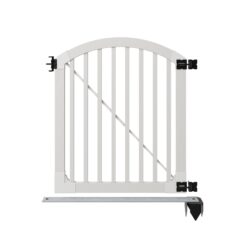 WamBam Fence Premium 4-ft H x 4-ft W Arched Pool Style Vinyl Fence gate No Dig (Unassembled)