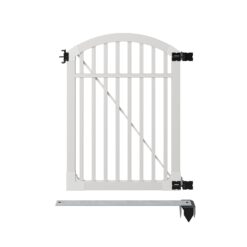WamBam Fence Premium 5-ft H x 4-ft W 3-Rail Arched Pool Style Vinyl Fence gate No Dig (Unassembled)
