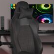 Emma + Oliver Teknik Black Ergonomic High Back Adjustable Gaming Chair with 4D Armrests; Head Pillow and Adjustable Lumbar Support with Red Stitching Emma + Oliver Teknik Black Ergonomic High Back Adjustable Gaming Chair with 4D Armrests; Head Pillow and Adjustable Lumbar Support with Red Stitching