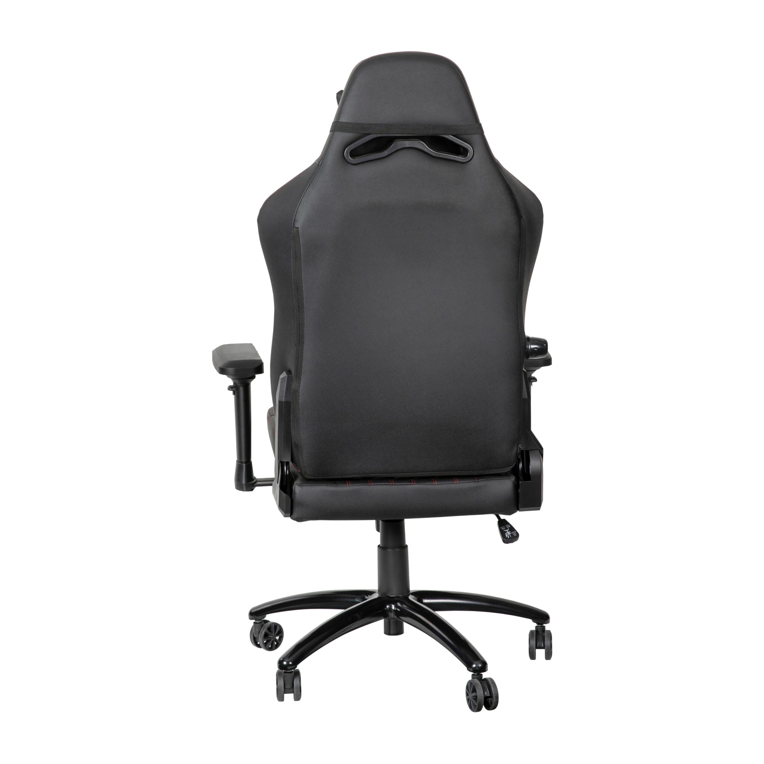 Emma + Oliver Teknik Black Ergonomic High Back Adjustable Gaming Chair with 4D Armrests; Head Pillow and Adjustable Lumbar Support with Red Stitching Emma + Oliver Teknik Black Ergonomic High Back Adjustable Gaming Chair with 4D Armrests; Head Pillow and Adjustable Lumbar Support with Red Stitching
