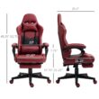 REIBII 26 in. PU Leather Gaming Chair High Back Swivel Recliner with Lumbar Support Footrest Adjustable Height