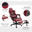 REIBII 26 in. PU Leather Gaming Chair High Back Swivel Recliner with Lumbar Support Footrest Adjustable Height