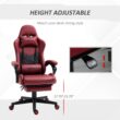 REIBII 26 in. PU Leather Gaming Chair High Back Swivel Recliner with Lumbar Support Footrest Adjustable Height