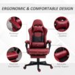 REIBII 26 in. PU Leather Gaming Chair High Back Swivel Recliner with Lumbar Support Footrest Adjustable Height