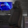 Flash Furniture Falco Ergonomic High Back Adjustable Gaming Chair with 4D Armrests; Headrest Pillow; and Adjustable Lumbar Support; Black with Red Stitching