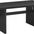 Nathan James Briggs Modern Dining Table for 6, Small Rectangle, 6-Person Black, Solid Wood in Black Oak