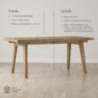 Nathan James Andy Modern Farmhouse Dining Table for 6 with Solid Wood Legs, Extendable Dining Table, Light Brown