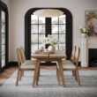 Nathan James Andy Modern Farmhouse Dining Table for 6 with Solid Wood Legs, Extendable Dining Table, Light Brown