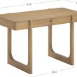 Nathan James Haley Mid Century Modern Home Office Desk, Solid Wood Writing Desk with Drawer and Rounded Legs, Light Brown