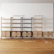 Nathan James Beacon 3-Shelf Bookcase with Seagrass Cabinet, Solid Wood Bookshelf with Storage with Solid Wood Frame, Seagrass/Dark Brown
