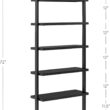 Nathan James Beacon Bohemian 5 Tier Bookshelf, Wall Mounted Bookcase, Solid Wood Bookshelf in Black Oak