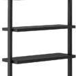 Nathan James Beacon Bohemian 5 Tier Bookshelf, Wall Mounted Bookcase, Solid Wood Bookshelf in Black Oak