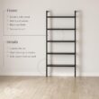 Nathan James Beacon Bohemian 5 Tier Bookshelf, Wall Mounted Bookcase, Solid Wood Bookshelf in Black Oak